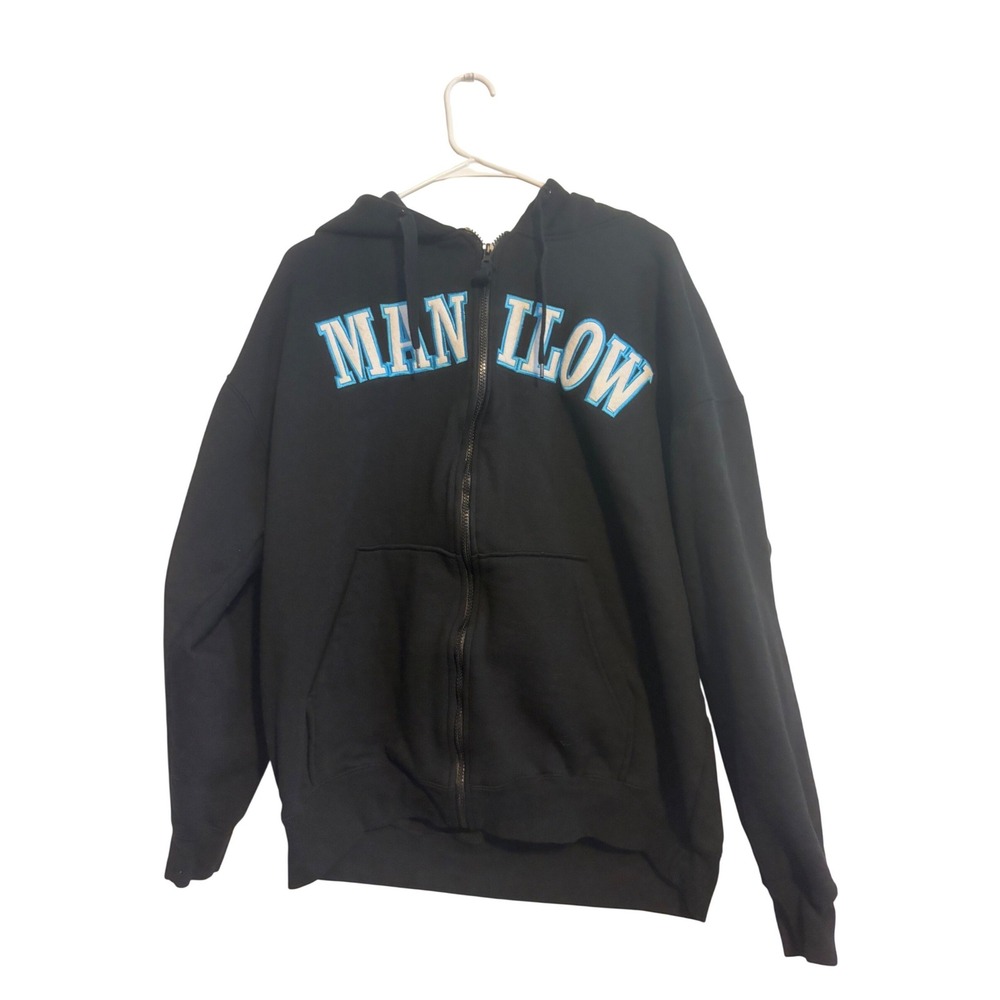 Barry Manilow Zip Hoodie Concert Merch Black Embroidered Graphic XL